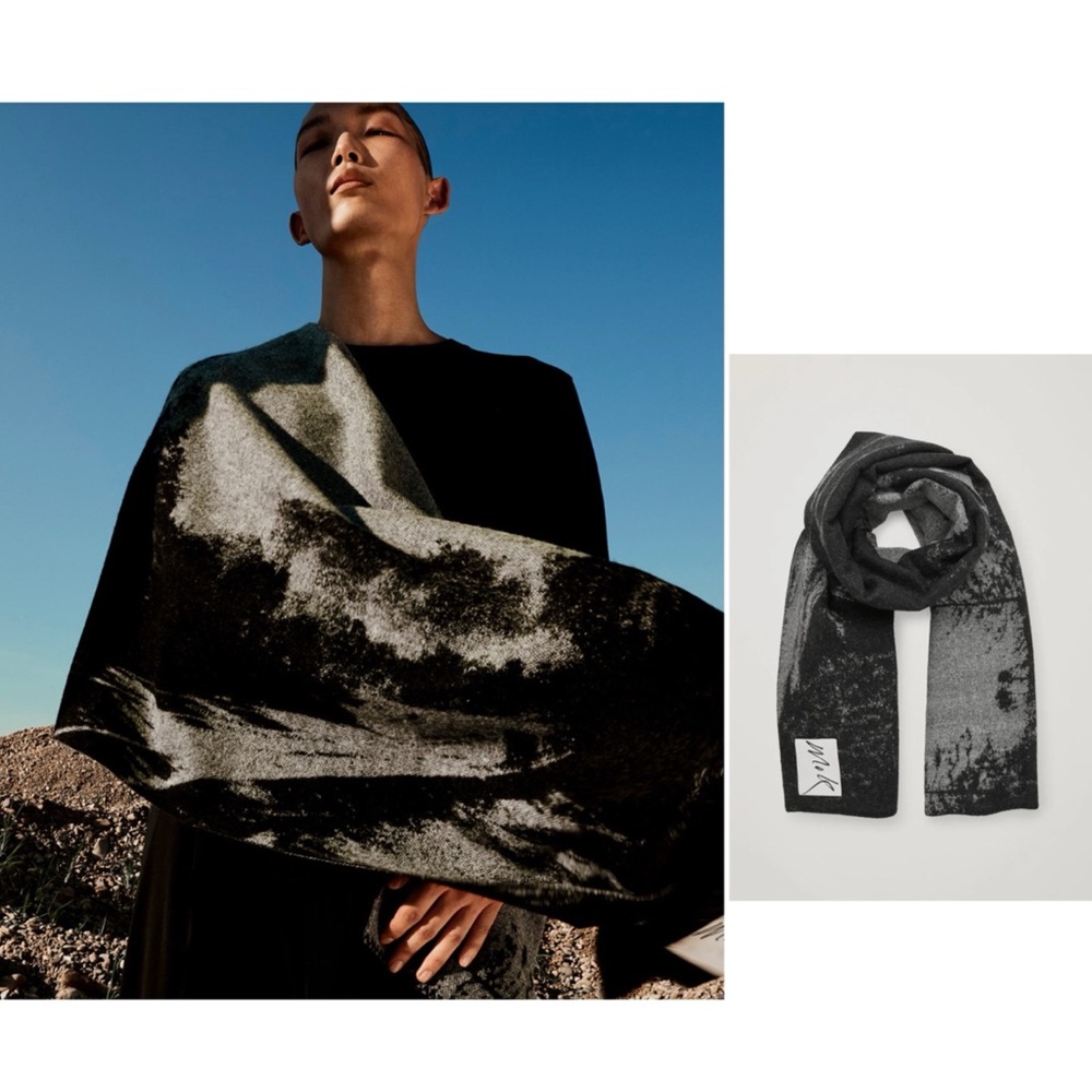 NWOT|COS Korean Limited Ed. Landscape Wool Cashmere Scarf